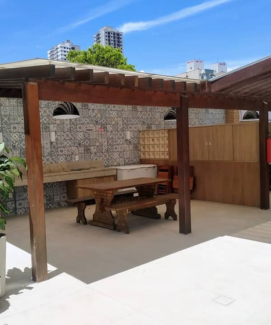 Área comum revitalizada em edifício residencial, obra da Simo Engenharia