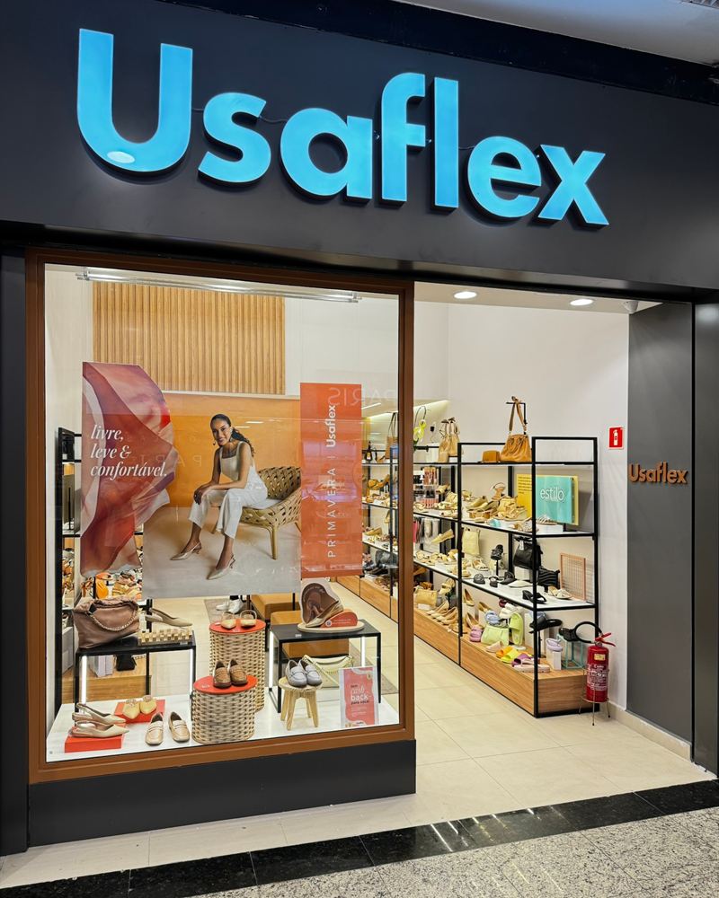 Loja Usaflex no Shopping Praia da Costa, obra da Simo Engenharia